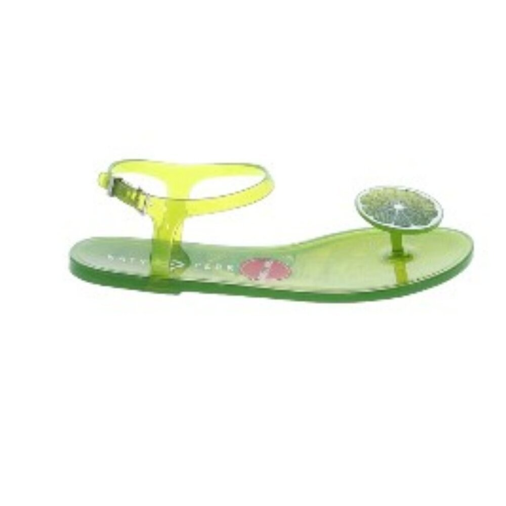 Katy Perry Playful Lime Gel Sandals in Green with Toe Ornament in Size 7 - Picture 3 of 5